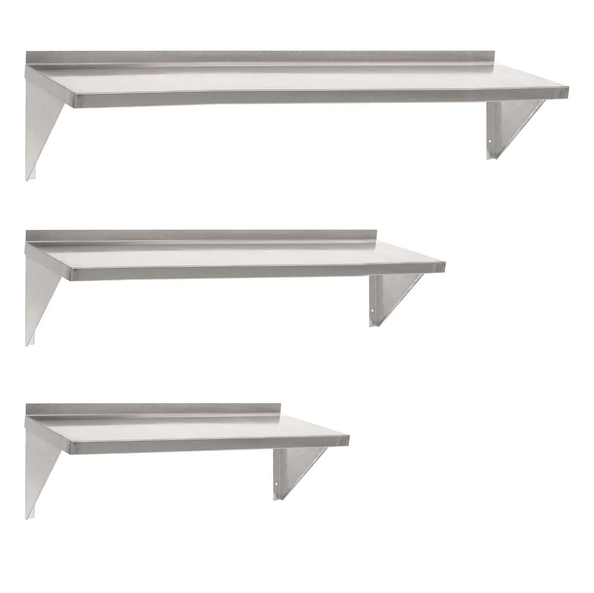 Stainless Steel Wall Mounted Shelf with Back Splash
