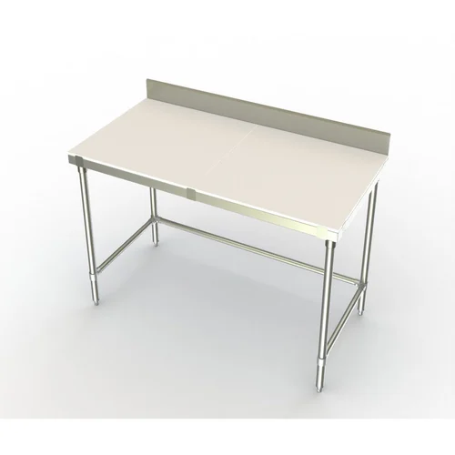 Stainless Steel Working Table with Back Splash and Cross Bracing